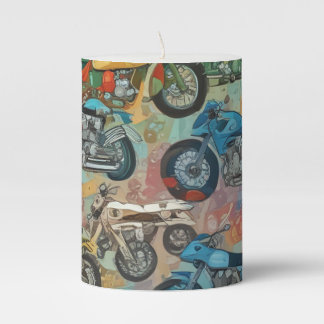 Motorcycles Pillar Candle