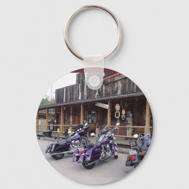 Motorcycles Western Saloon Keychain (Front)