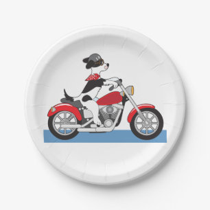 Motorcycling Dog Paper Plates