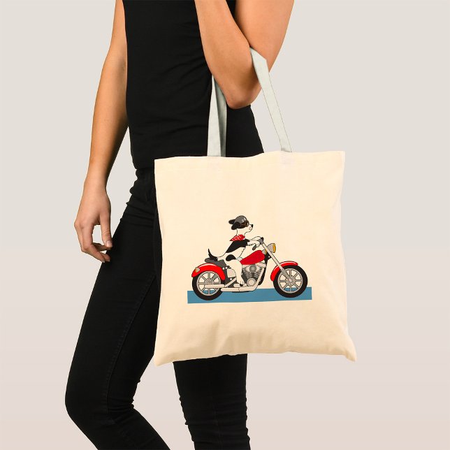 Motorcycling Dog Tote Bag (Creator Uploaded)