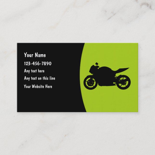 Motorcycling Motorcycle Mechanice Business Cards (Front)