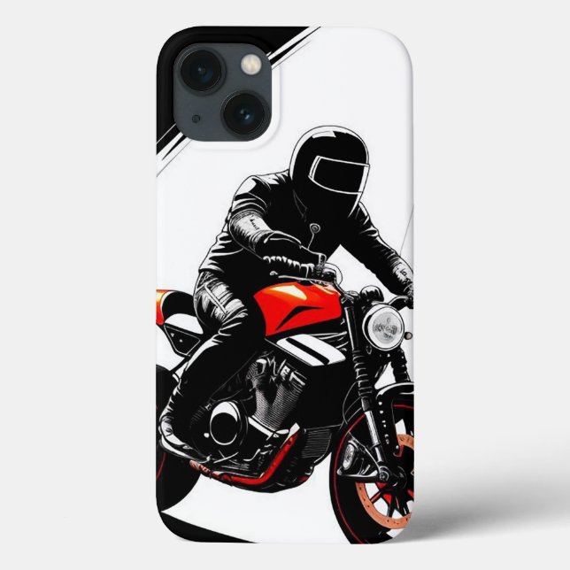🏍️ Motorcyclist Cruising Through Modern City Case-Mate iPhone Case (Back)