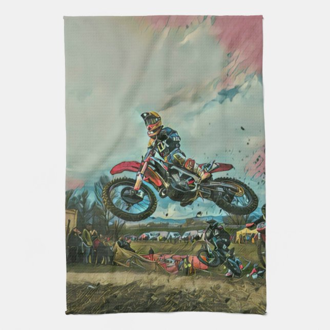 Motorcyclist gifts kitchen towel (Vertical)