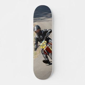 Motorcyclist in a Turn Skateboard