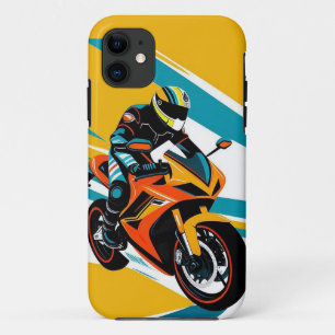 Motorcyclist Leaning into a Sharp Turn iPhone 11 Case