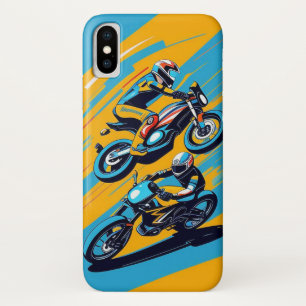 Motorcyclist Leaning into a Sharp Turn iPhone X Case