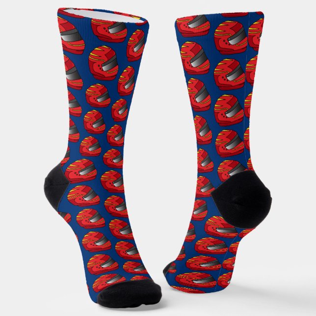 Motorcyclist Motorbike Crash Helmet Biker Socks (Angled)