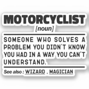 Motorcyclist Noun Motorcycling Racing Lovers Sticker