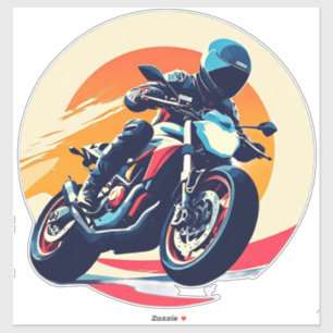 Motorcyclist Racing Sticker