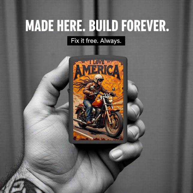 Motorcyclist Rider Highway Freedom Route Zippo Lighter (Creator Uploaded)