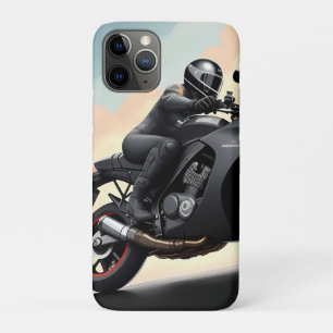 Motorcyclist Riding High-Performance Bike iPhone 11 Pro Case