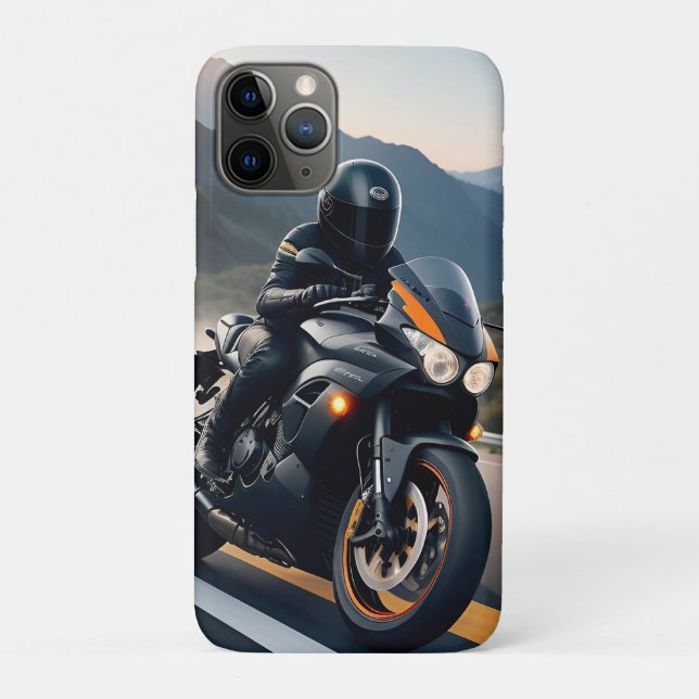Motorcyclist Riding High-Performance Bike Case-Mate iPhone Case (Back)