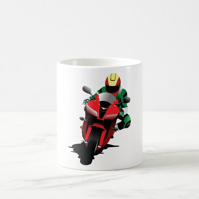 Motorcyclist Riding Red Sportbike Coffee Mug (Creator Uploaded)
