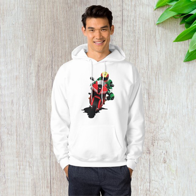 Motorcyclist Riding Red Sportbike Hoodie (Creator Uploaded)