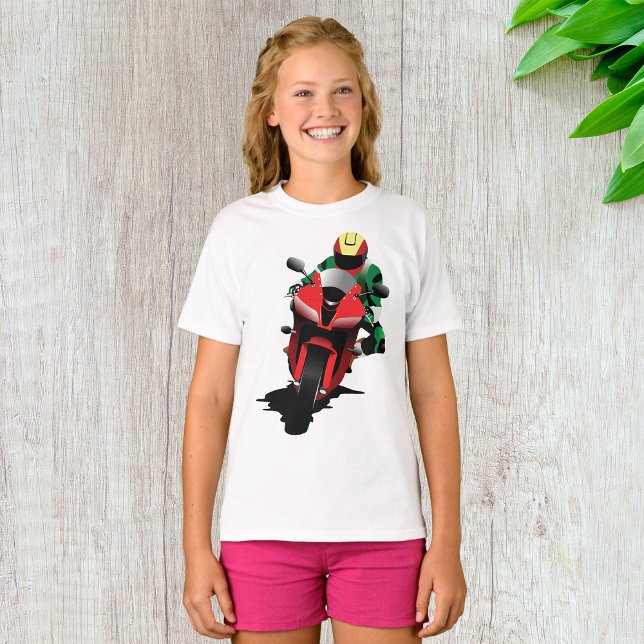 Motorcyclist Riding Red Sportbike T-Shirt (Creator Uploaded)