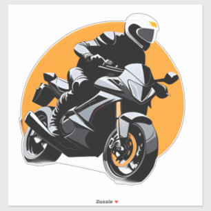 Motorcyclist Riding Sportbike Sticker
