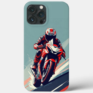 Motorcyclist Riding Sports Bike on Coastal Highway iPhone 13 Pro Max Case