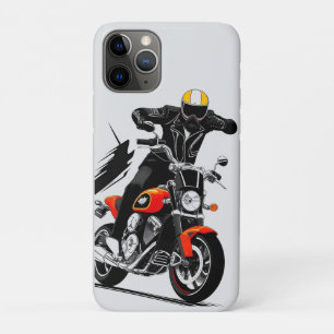 Motorcyclist Riding Through Action-Packed Street iPhone 11 Pro Case