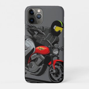 Motorcyclist Riding Through Action-Packed Street iPhone 11 Pro Case