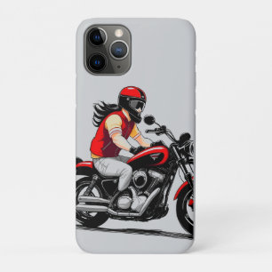 Motorcyclist Riding Through Action-Packed Street iPhone 11 Pro Case