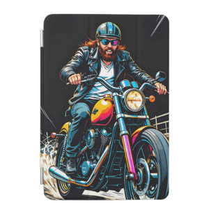 Motorcyclist Riding Through Action-Packed Street iPad Mini Cover
