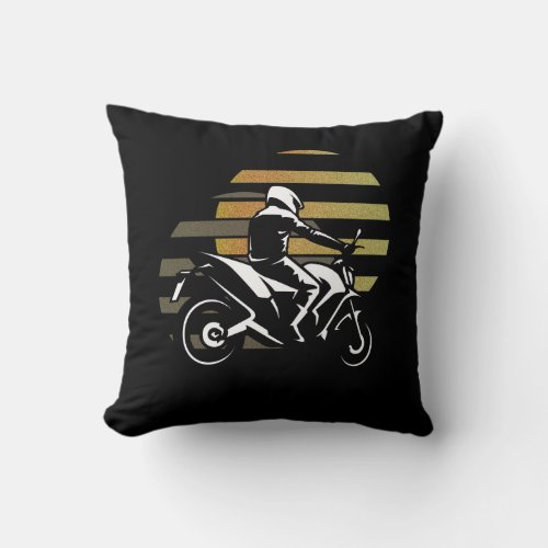 Motorcyclist Throw Pillow