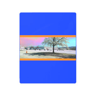 Motorcyclist Training (blue background) Metal Print
