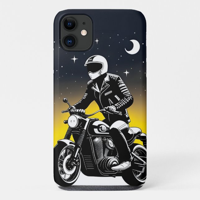 Motorcyclist With Mask Riding Case-Mate iPhone Case (Back)