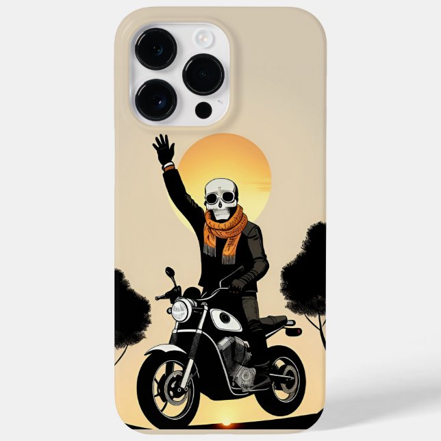 Motorcyclist With Skull Mask Riding Case-Mate iPhone Case (Back)