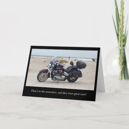 Motorcyle by the Beach Sympathy Card for Biker