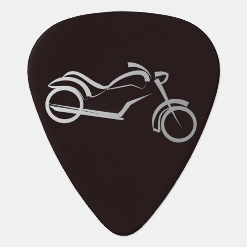 Motorcyle on Black Guitar Pick