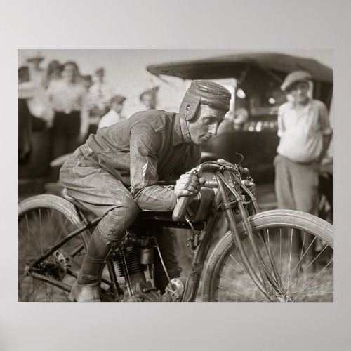 Motorcyle Racer 1922 Vintage Photo Poster