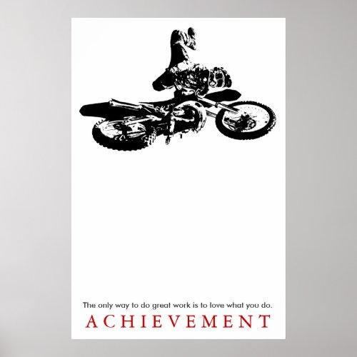 Motorcyle Sport Achievement Quote Motivational Poster