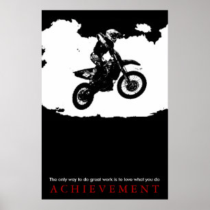 Motorcyle Sport Achievement Quote Motivational Poster