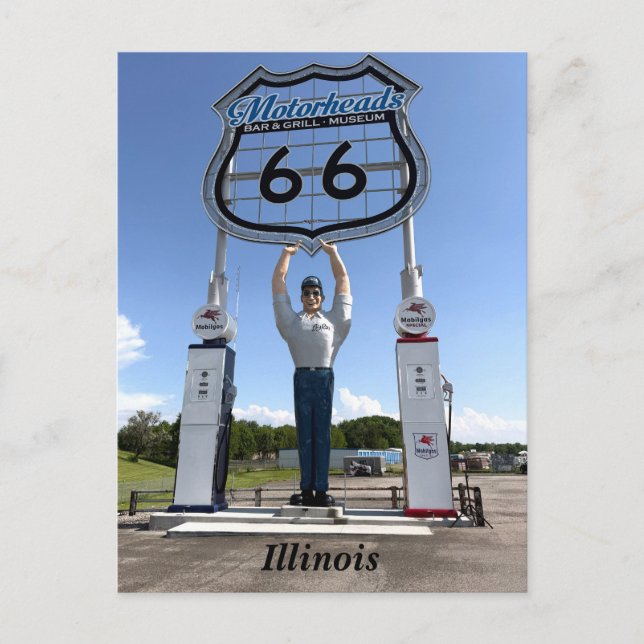 MotorHeads Bar & Grill, Museum Holiday Postcard (Front)