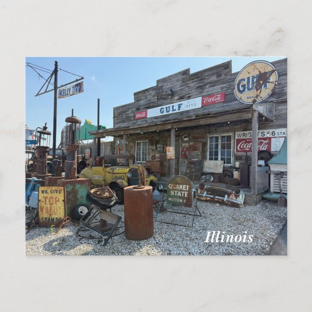 MotorHeads Bar & Grill, Museum Holiday Postcard (Front)