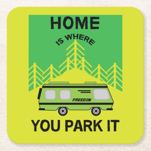 Motorhome Camping  Camping Motorhomes  RV Mug Me Square Paper Coaster