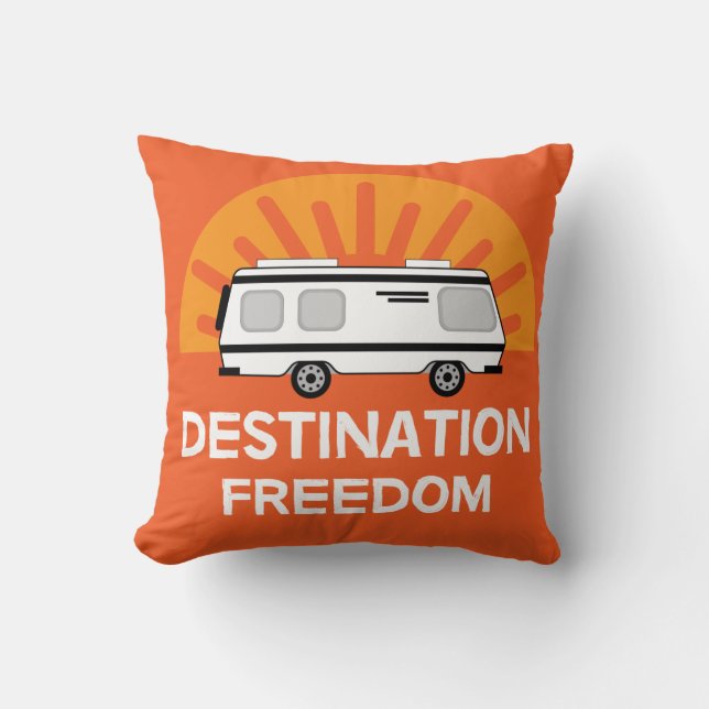 Motorhome Camping | Camping Motorhomes | RV Mug Throw Pillow (Front)