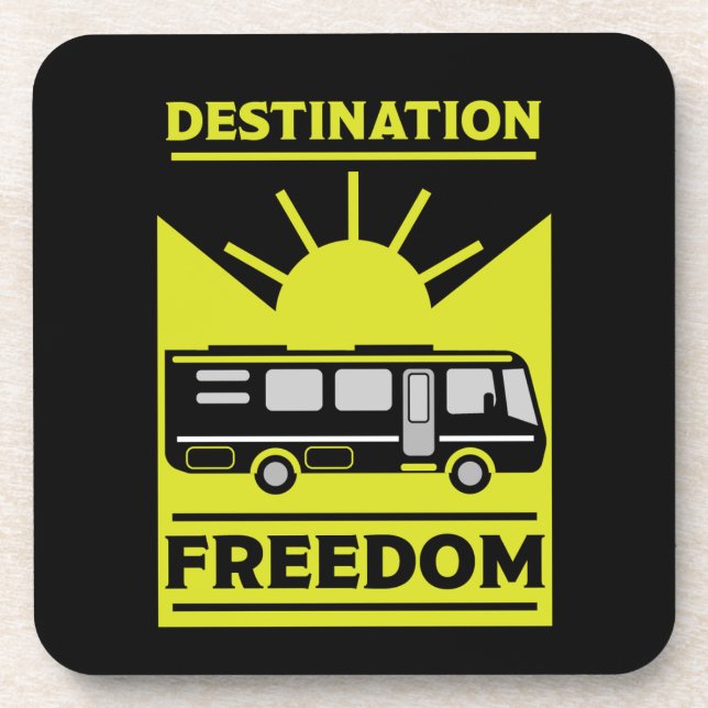 Motorhome Camping RV Freedom    Beverage Coaster (Front)