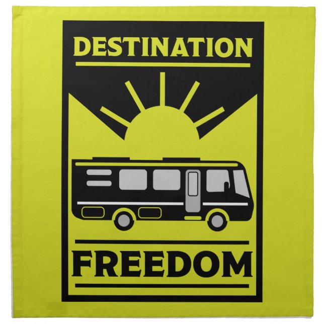 Motorhome Camping RV Freedom       Cloth Napkin (Front)
