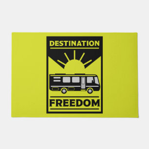 Motorhome Camping RV Freedom        Doormat
