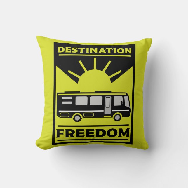 Motorhome Camping RV Freedom        Throw Pillow (Front)
