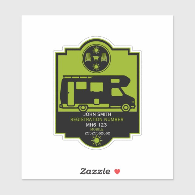 Motorhome Campsite Gifts Sticker (Sheet)