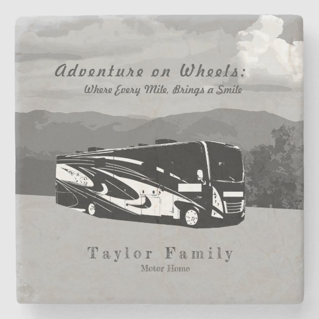 Motorhome RV Camper Stone Coaster (Front)
