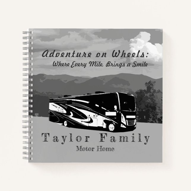 Motorhome RV Camper Travel Journal (Front)