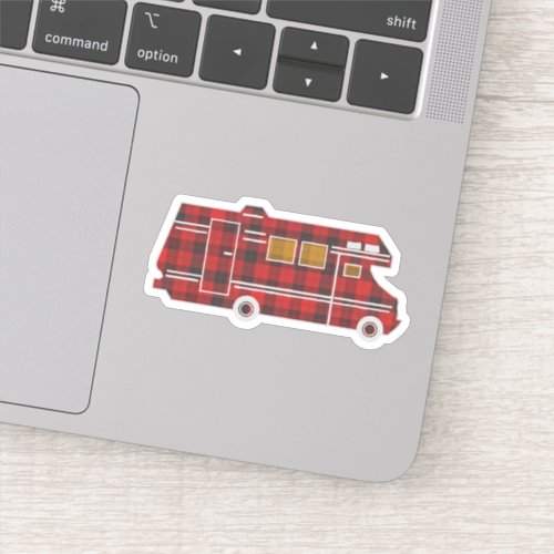 Motorhome RV Camper Travel Van Cute Rustic Plaid Sticker