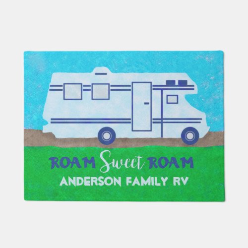 Motorhome RV Camper Travel Van Roam  Custom Name Doormat