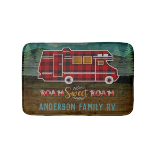Motorhome RV Camper Travel Van Rustic Personalized Bath Mat