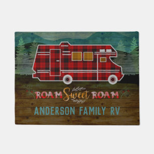 Motorhome RV Camper Travel Van Rustic Personalized Doormat