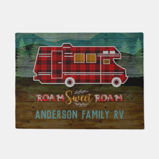 Motorhome RV Camper Travel Van Rustic Personalized Doormat